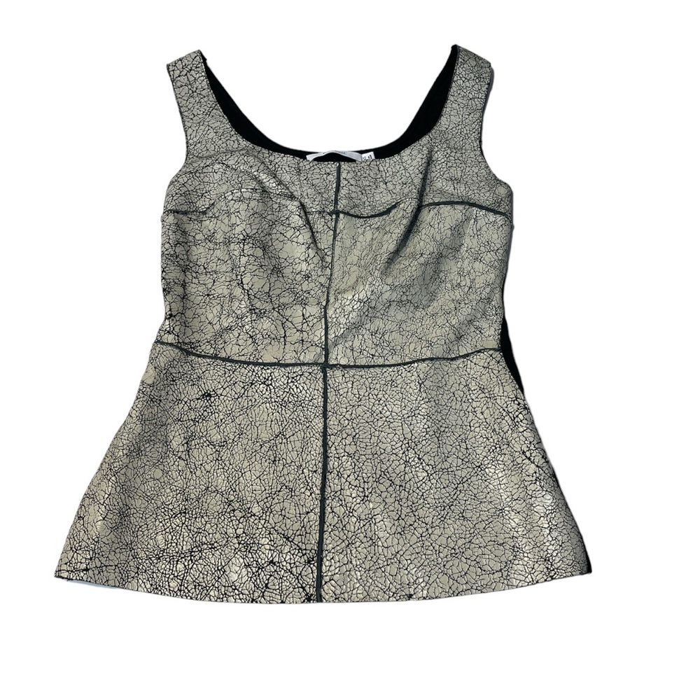 Bailey 44 leather and knit crinkle top size extra small 0 2 4